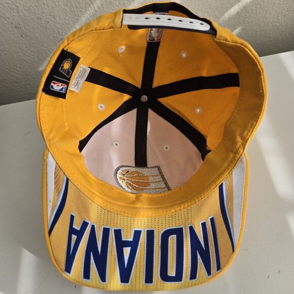 Indiana Pacers NBA Adidas Yellow Baseball Youth Cap Hat Snapback OSFA - Picture 7 of 10